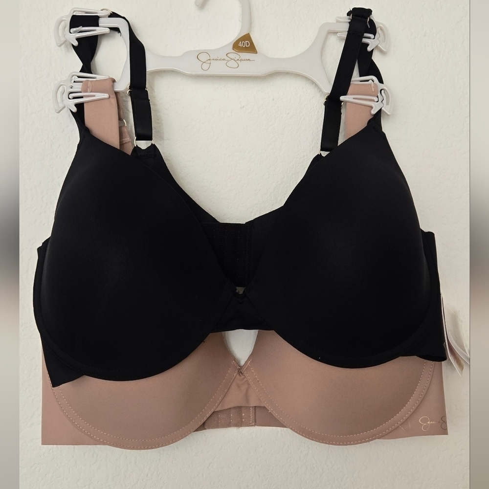 Jessica Simpson Black and Tan Bra Set